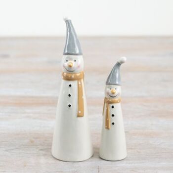Ceramic Snowman With Tall Hats Pair, 5 of 5