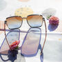 Elegant Square Side Metal Detail Sunglasses In Beige, thumbnail 2 of 3