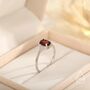 Genuine Garnet Oval Ring In Sterling Silver, thumbnail 3 of 11