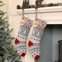 Personalised Traditional Knitted Christmas Stocking, thumbnail 1 of 7