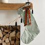 Personalised Green Gingham Stocking Velvet Bow, thumbnail 1 of 7