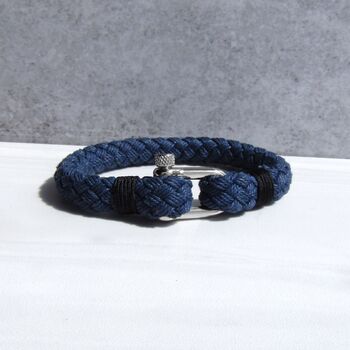 Men's Nautical Shackle And Thick Rope Bracelet, 3 of 7