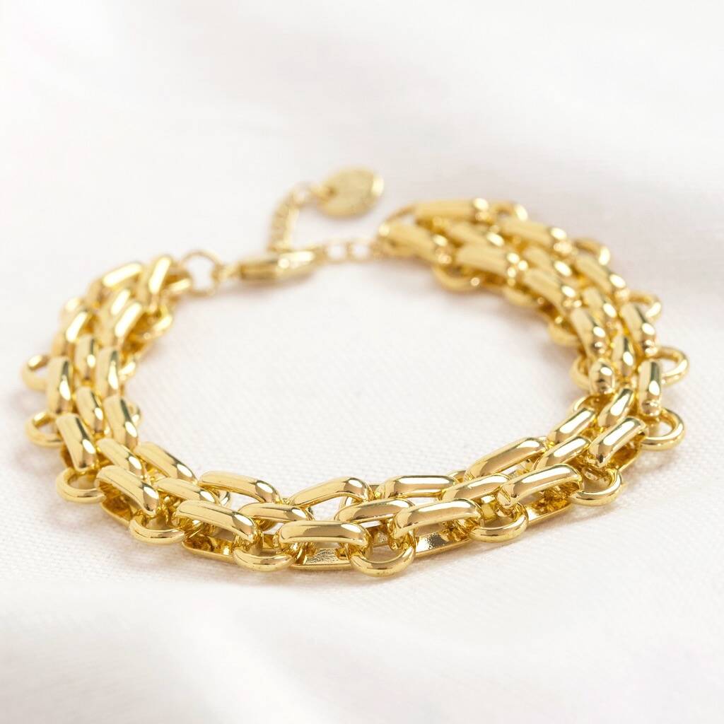 Statement Track Cable Chain Bracelet In Gold By Lisa Angel ...