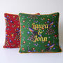 Personalised Cotton Floral Cushion, Cotton Anniversary Gift, thumbnail 1 of 7