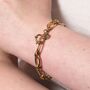 Gold Stainless Steel Chunky Oval Link Chain Bracelet, thumbnail 2 of 3