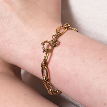 Gold Stainless Steel Chunky Oval Link Chain Bracelet, 2 of 3