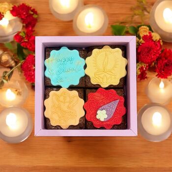 Diwali Belgian Chocolate Brownie Gift Box, 5 of 6