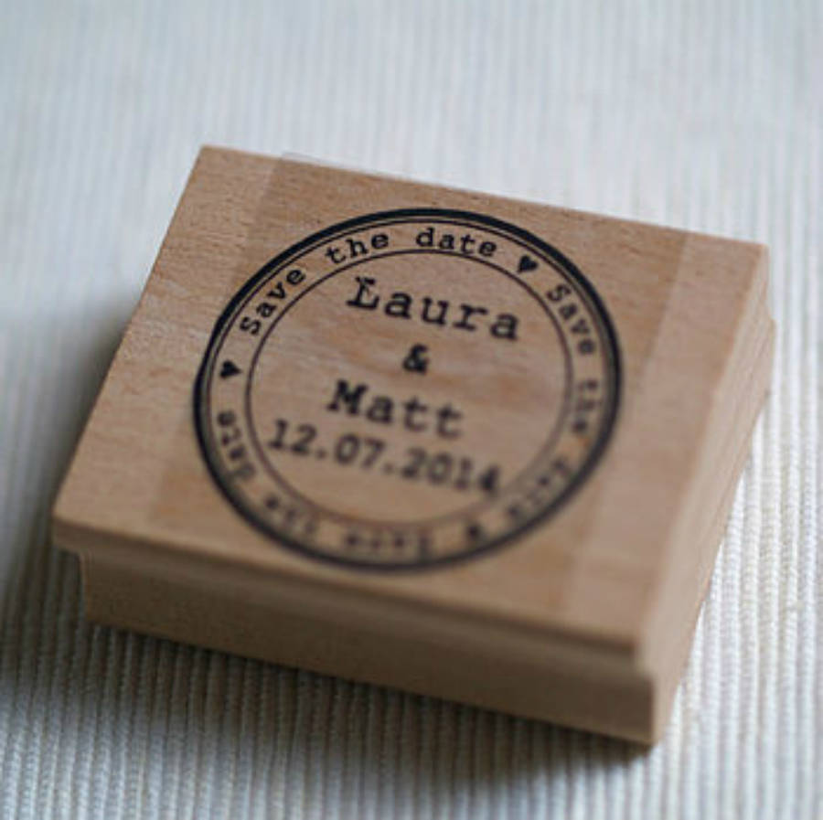 Round Save The Date Personalised Stamp By Pretty Rubber Stamps