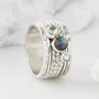 Ethereal Galaxy Pearl, Labradorite Silver Spinning Ring, thumbnail 1 of 10