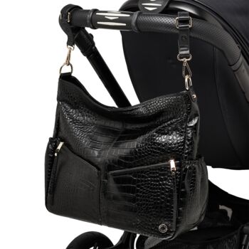 Lennox Black Embossed Leather Handbag, 10 of 10