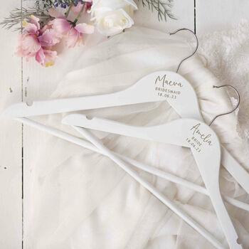 Personalised Wooden Bridal Wedding Day Hanger, 2 of 4