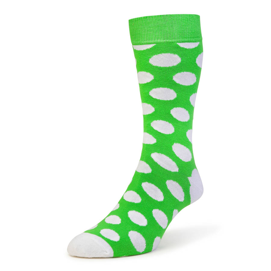 green and white polka dot sock by bryt