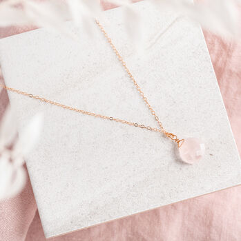 14 Kt Gold Filled Rose Quartz Necklace, 4 of 6