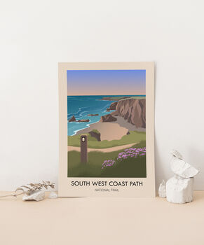 South West Coast Path National Trail Travel Poster, 3 of 8
