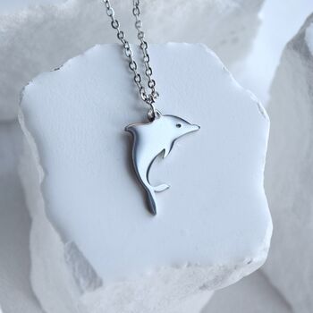 Silver Dolphin Pendant Necklace Gift, 4 of 7