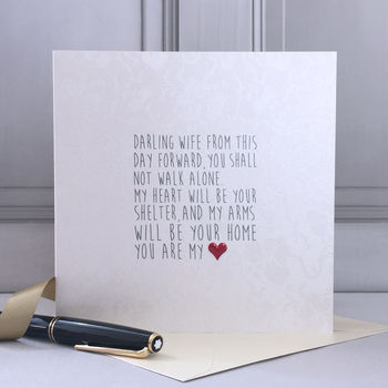 Husband Or Wife Poem Wedding Card, 2 of 5