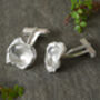 Water Cast Molten Silver Cufflinks, thumbnail 1 of 3