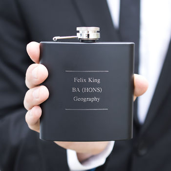 Graduation Personalised Name And Letters Hip Flask, 2 of 7