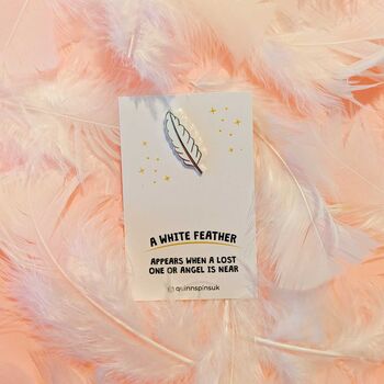 White Feather Enamel Pin Remembrance Gift, 2 of 7