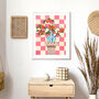 Checkerboard Grecian Clementines Still Life Print, thumbnail 4 of 8