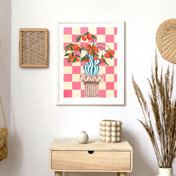 Checkerboard Grecian Clementines Still Life Print, 4 of 8