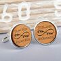 Personalised Silver And Cherry Wood Infinity Cufflinks, thumbnail 1 of 2