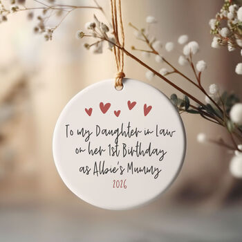 Daughter In Law First Birthday Ceramic Keepsake, 2 of 2