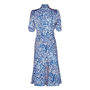 1940's Style Party Dress In Japan Blue Floral Crepe, thumbnail 3 of 3