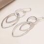 Large Sterling Silver Moving Linked Hoop Drop Earrings, thumbnail 5 of 7