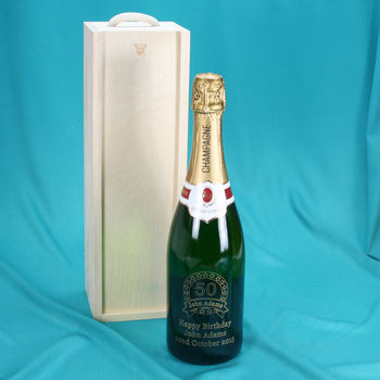 Engraved Bottle Of Champagne With Wreath Design, 4 of 5