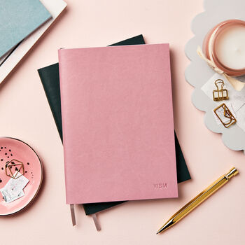 Personalised Classic Vegan Leather Notebook, 2 of 10