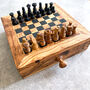 Personalised Olive Wood Full Chess Board Set, thumbnail 5 of 7