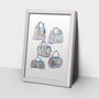 Designer Handbag Collage Poster, thumbnail 2 of 4
