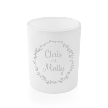 Personalised Couples Wreath Candle Holder, 6 of 8