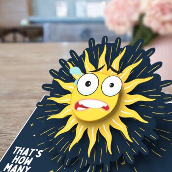 Trip Around The Sun! Funny 3D Pop Up Birthday Card, 3 of 8