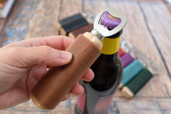 Leather Wrapped Bottle Opener Groomsmen Gift, 2 of 5