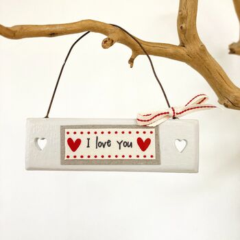 Tiny I Love You Wooden Sign, 3 of 4