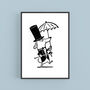 Dapper Dachshund A5 Linocut Print By Theodore Roberts, thumbnail 1 of 2