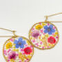Medium Earrings With Real Pink Flowers In Silver Or Gold, thumbnail 4 of 10