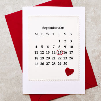 'Calendar' Personalised Date Anniversary Card, 3 of 6