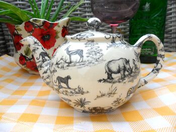 Two Cup Teapot In Black Safari Design, 2 of 9