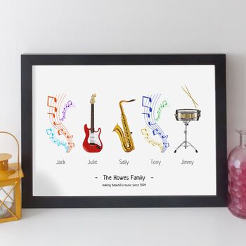 Personalised Family Music Instruments Print Gift, 4 of 10