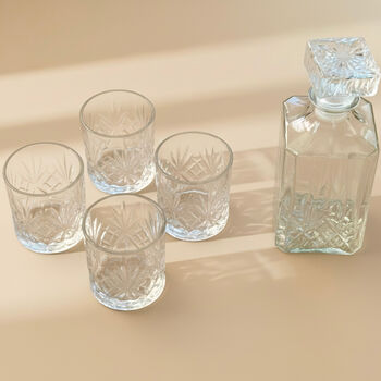 Glass Whiskey Decanter With Glasses Gift For Him, 4 of 9