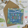 Festival Birthday Cheers Blue Card, thumbnail 1 of 2