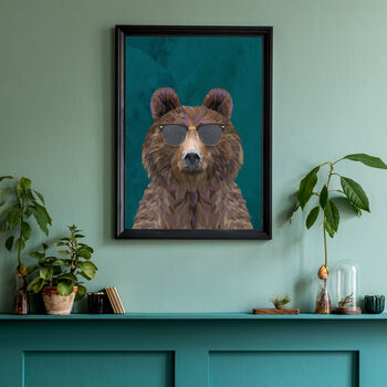 Custom Personalised Bear Wearing Heels Art Print, 3 of 5