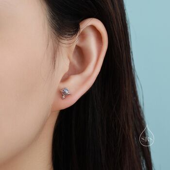 Sterling Silver Moonstone Or Opal Planet Stud Earrings, 6 of 12