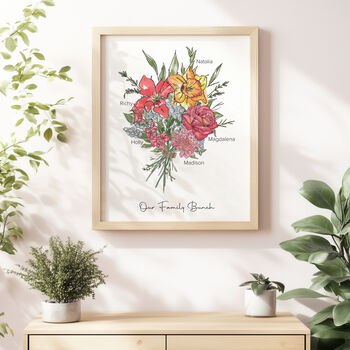 Family Birth Month Flower Print, 3 of 8