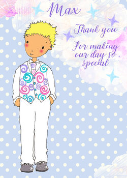Personalised Page Boy Thank You Card, 2 of 7