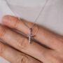 Silver Mini Crucifix Cross Pendant Chain For Men, thumbnail 1 of 12
