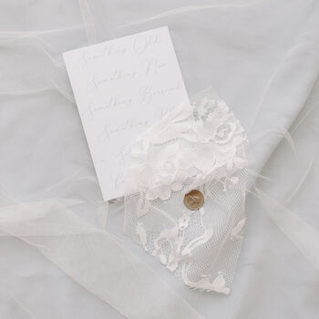 Vintage Embroidered Cotton Lace Garter, 9 of 9